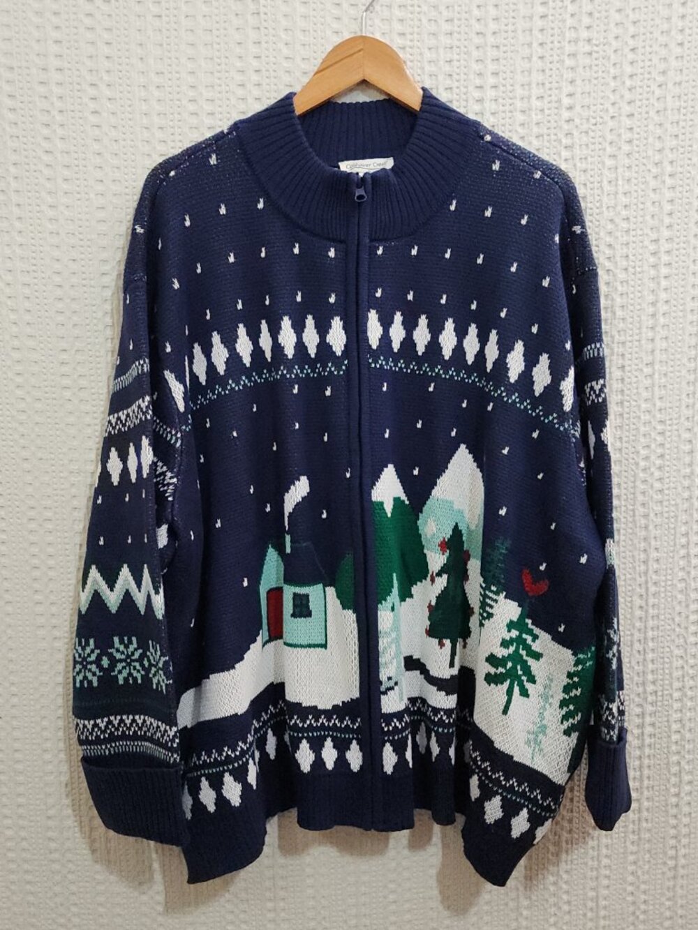 Coldwater Creek Women's Plus Size Scenic Holiday Christmas Zip Up Sweater 3X - Picture 14 of 14